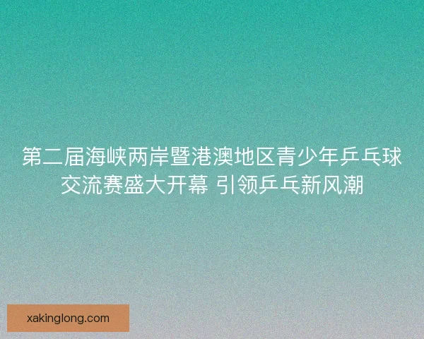 第二届海峡两岸暨港澳地区青少年乒乓球交流赛盛大开幕 引领乒乓新风潮